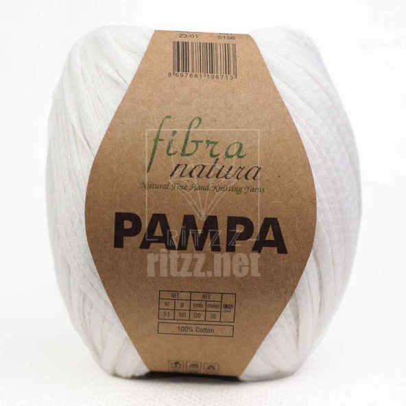 Fibra Natura Pampa Pamuk Ribbon / 23-01 / Beyaz