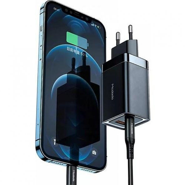 Mcdodo CH-8581 Gan 47W TypC USB Giriş Mini Hızlı Şarj Adaptörü - Siyah - Resim 2