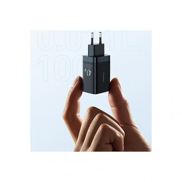 Mcdodo CH-8581 Gan 47W TypC USB Giriş Mini Hızlı Şarj Adaptörü - Siyah - Resim 3