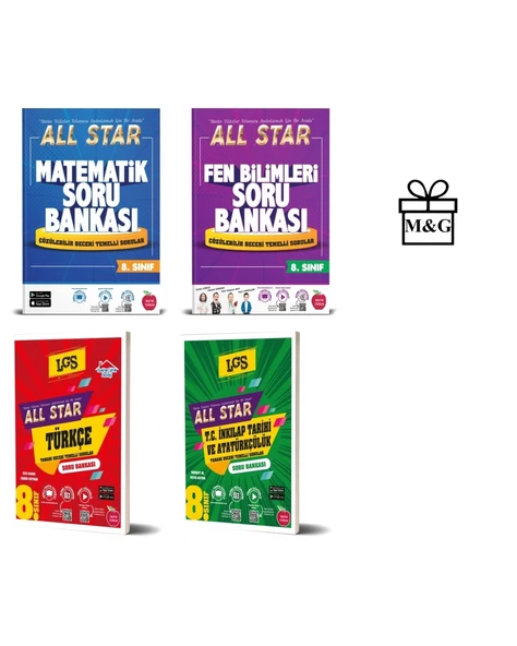 8.Sınıf All Star Matematik Fen Bilimleri Türkçe Ve T.C. İnkılap Tarihi Ve Atatürkçülük Soru Bankası