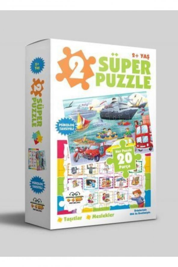 2 Süper Puzzle Taşıtlar-meslekler 20 Parça