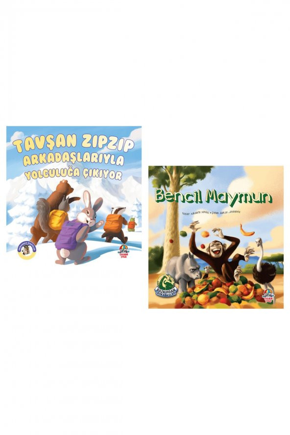 Bencil Maymun +Tavşan Zıpzıp Arkadaşlarıyla Yolculuğa Çıkıyor 2 Kitap 6 Yaş