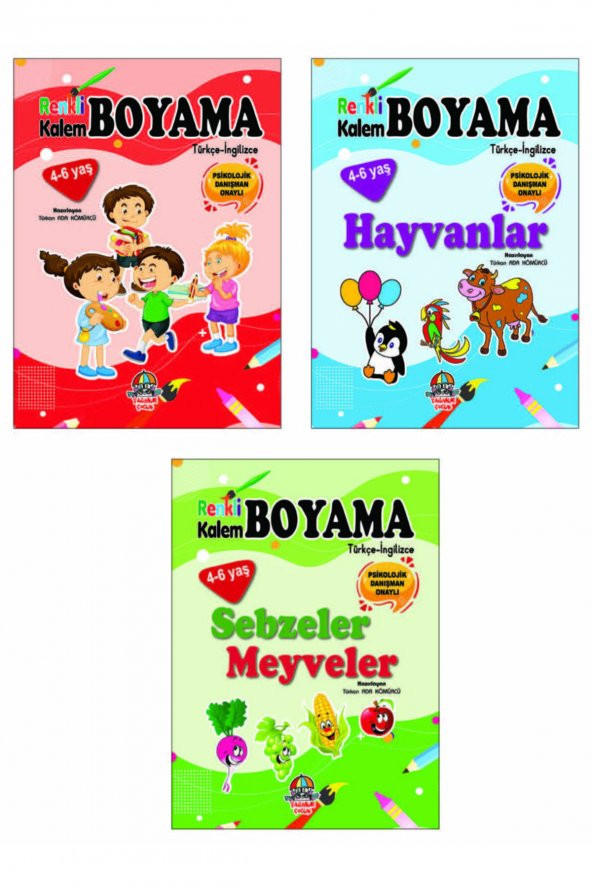 Renkli Kalem Boyama Serisi sebzeler Ve Meyveler hayvanlar Çocuklar Okul Öncesi Boyama Kitabı