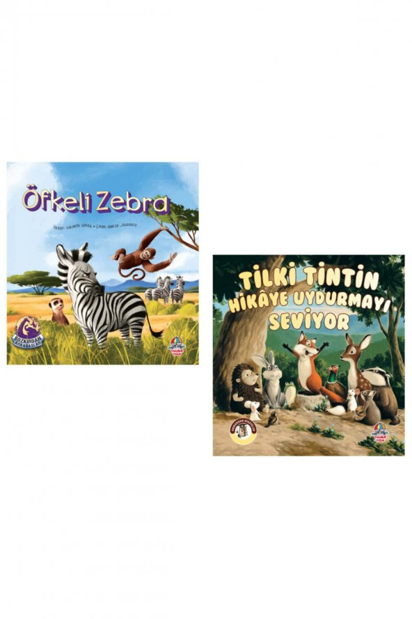 Öfkeli Zebra + Tilki Tintin Hikaye Uydurmayı Seviyor Hikaye Kitabı – Öykü 6 + Yaş Set 2 Kitap