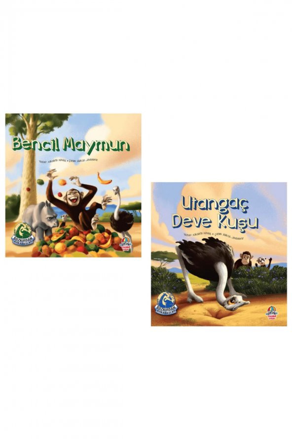Bencil Maymun + Utangaç Deve Kuşu Hikaye Kitabı – Öykü 6 + Yaş Set 2 Kitap - 1