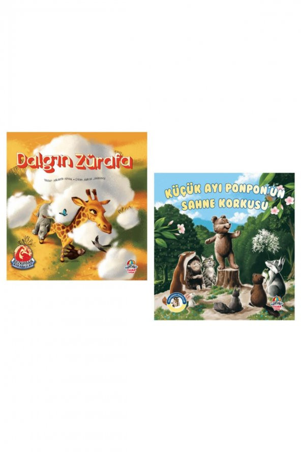 Bozkırdan Ve Ormandan Serilerinden Korkmuş Fil + Küçük Ayı Ponpon Set