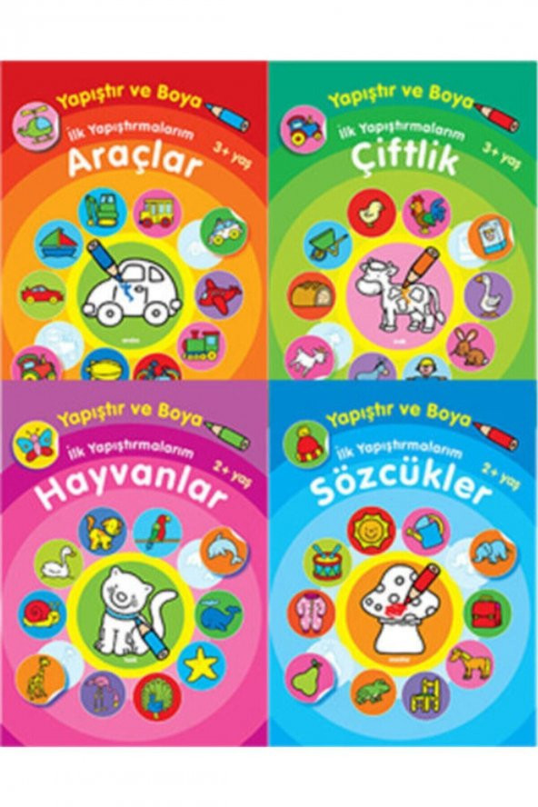 Yapıştır ve Boya - İlk Yapıştırmalarım 4 Kitap seti