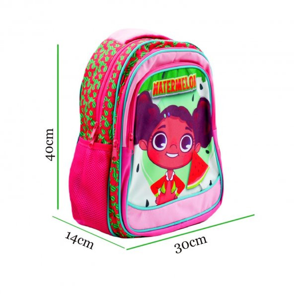 Sentor 3 Bölmeli İlkokul Okul Sırt Çantası Ve Beslenme Çantası Watermelon Pembe - Resim 3