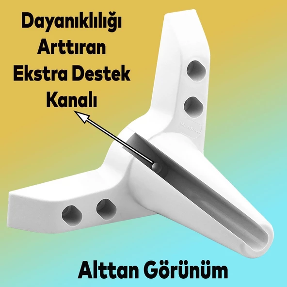Aspen 6'lı Set Mobilya Tv Ünitesi Çekyat Koltuk Kanepe Baza Destek Ayağı Ayakları 11 Cm Beyaz Ayak - 8