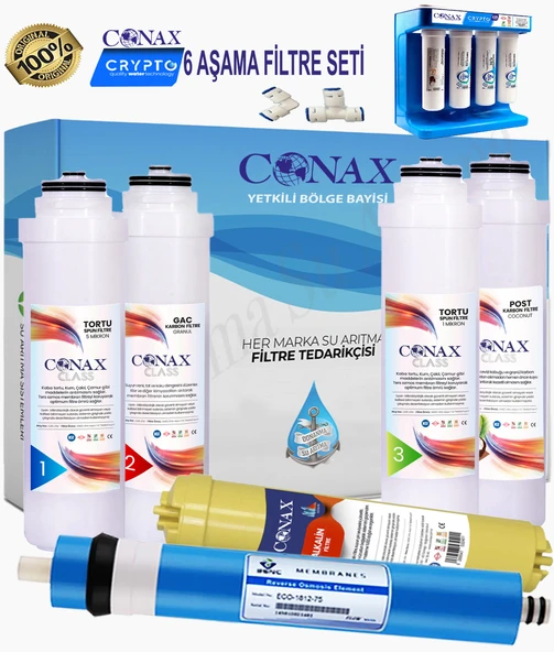 Conax Crypto Su Arıtma Cihazı 6 Aşamalı Yedek Full Filtre Seti ürün görseli