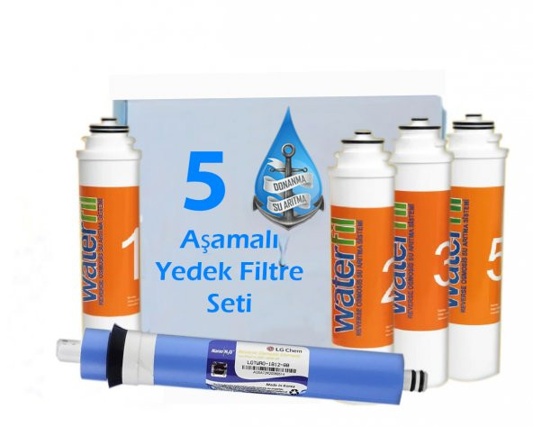 Waterfil İçin Tak Çevir 5li Filtre Takımı 80GPD LG Membran