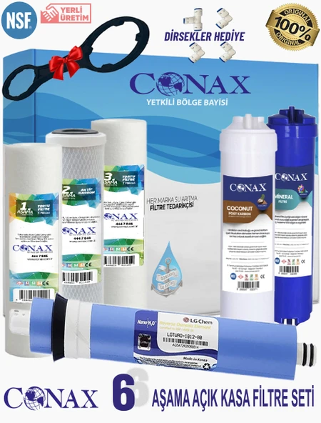 CONAX Açık Kasa 6 lı Filtre Seti LG Membranlı TÜM Açık Ksa Cihazlar ile Uyumlu ürün görseli