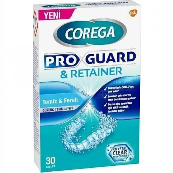 Corega Proguard & Retainer Temizleyici 30 Tablet