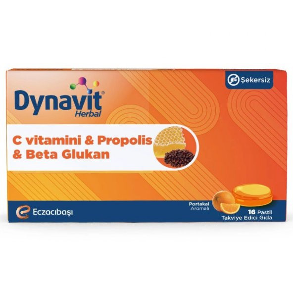 Dynavit Herbal Vitamin C & Propolis & Betaglukan 16 Pastil