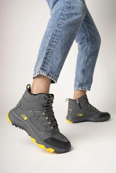 Muggo Alaska Unisex Garantili Trekking Outdoor Bağcıklı Yandan Fermuarlı Kışlık Bot - 10