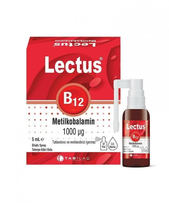 Lectus Metilkobalamin B12 Dil Altı Sprey 5 Ml