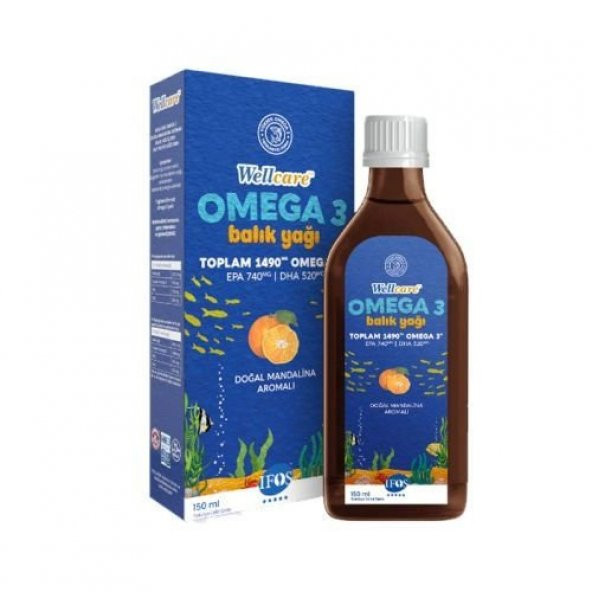 Wellcare Omega 3 Doğal Mandalina Aromalı Balık Yağı 150 Ml