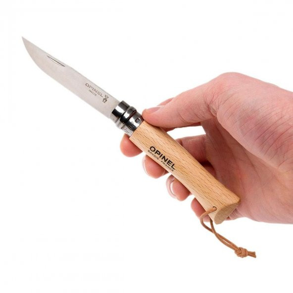 Opinel Inox No 7 Ahşap Deri Askılı Paslanmaz Çelik Çakı - 7