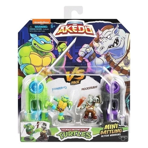 Akedo Teenage Mutant Ninja Turtles Versus Pack - Leonardo Vs Rocksteady