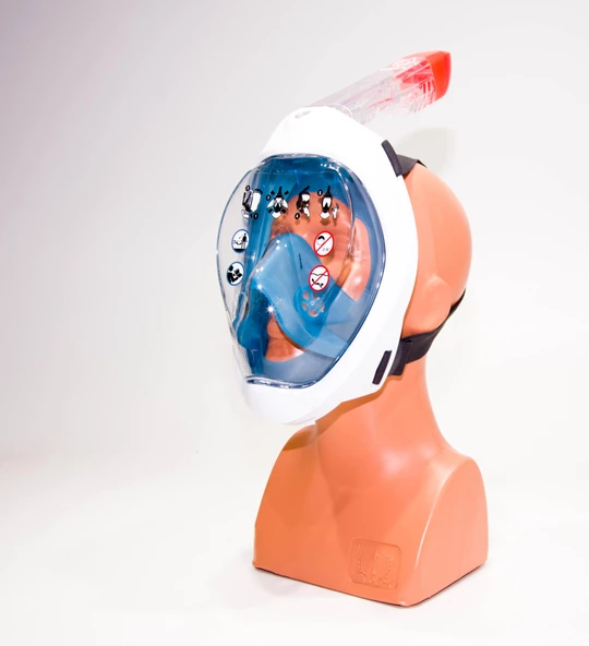Subea Easybreath Yetişkin Su Altı Keşif Maskesi - Mavi Meridyendukkan Panoramik Görüş - Resim 3