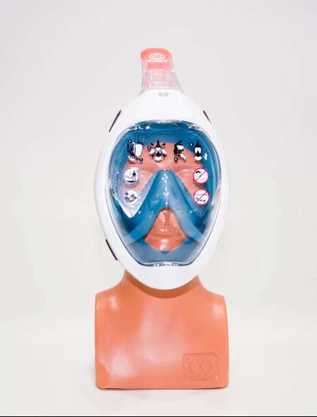 Subea Easybreath Yetişkin Su Altı Keşif Maskesi - Mavi Meridyendukkan Panoramik Görüş - Resim 5