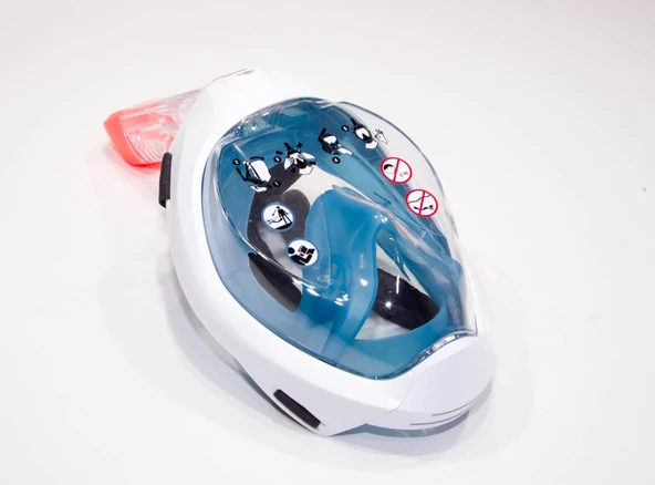 Subea Easybreath Yetişkin Su Altı Keşif Maskesi - Mavi Meridyendukkan Panoramik Görüş - Resim 6