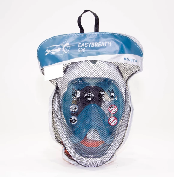 Subea Easybreath Yetişkin Su Altı Keşif Maskesi - Mavi Meridyendukkan Panoramik Görüş - Resim 2