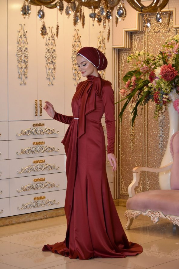 AFRA BORDO ABİYE ELBİSE - 3