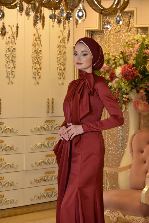 AFRA BORDO ABİYE ELBİSE - 5