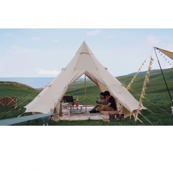 Naturehike Profound 9.6 Carpa Glamping Aile Çadırı | Cotton Pyramid Kanvas | - 10