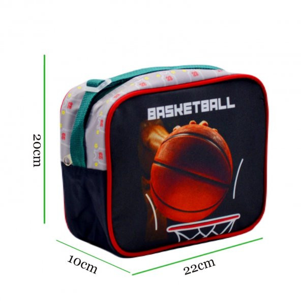 Sentor 3 Bölmeli İlkokul Okul Sırt Çantası Ve Beslenme Çantası Basketball Yeşil - 4