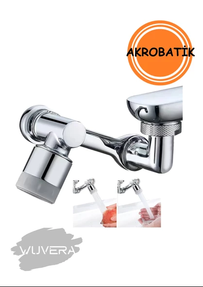 WUVERA 1080 Derece Dönebilen Robotik Kol Musluk Başlığı - Musluk Uzatma Aparatı Ucu - 2