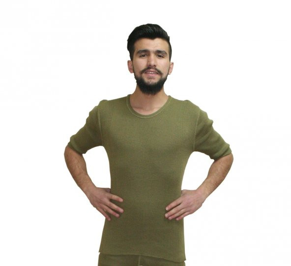 Asker Yeşil Örgü Kısa Kol