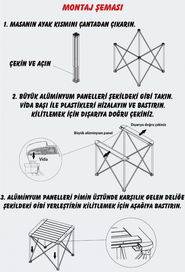 Nurgaz Alüminyum Kamp Masası Küçük - 4
