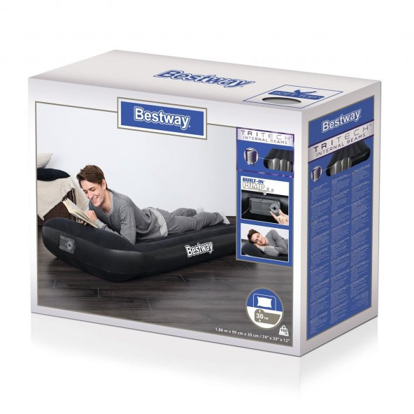 Bestway Tritech Airbad Elektrikli Tek Kişilik Şişme Yatak 188cm x 99cm 30cm - 9