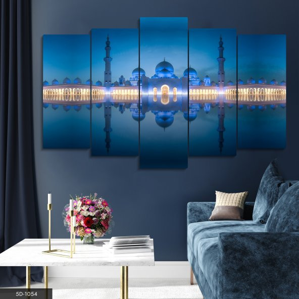 Şeyh Zayid Camii 5 Parça Mdf Tablo