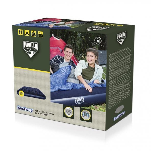 Bestway Pavillo Air Mattress Queen Çift Kişilik Şişme Yatak 203*152*22cm - 8
