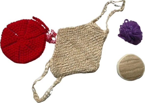 Örgü Lif Kendir Lif Küçük Kabak Lif File Top Lif Bora 4 Adet Set Duş ürün görseli