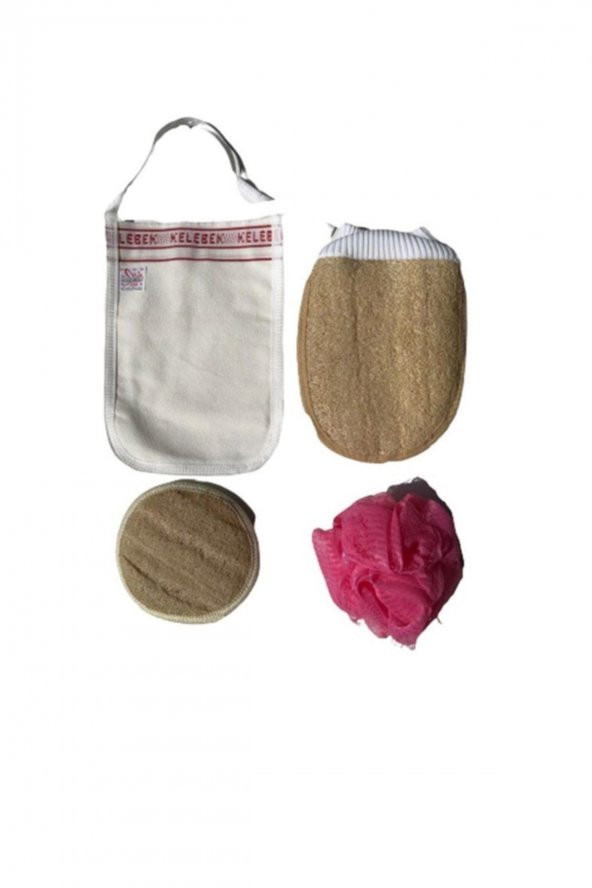 Kebelek Kese Yüz Kabak Lif Top Lif Lastikli Kabak Lif Bora 4 Adet Set Duş