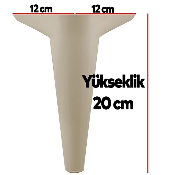 Aspen 6'lı Set Mobilya Tv Ünitesi Koltuk Kanepe Konsol Destek Ayağı Ayakları 20 Cm Krem - 2
