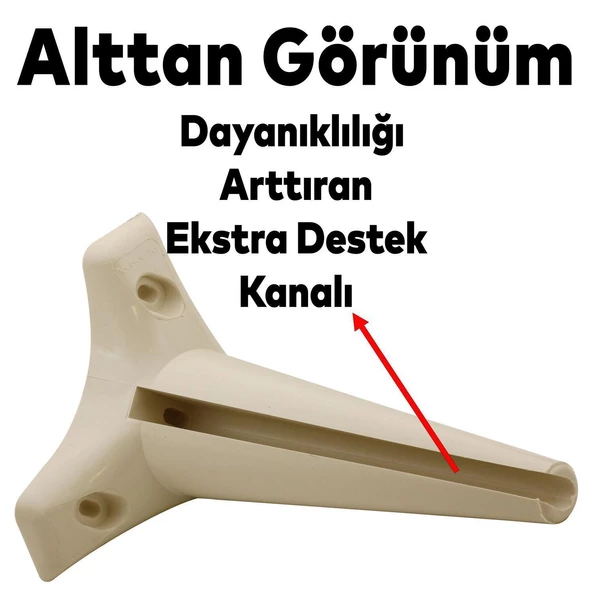 Aspen 6'lı Set Mobilya Tv Ünitesi Koltuk Kanepe Konsol Destek Ayağı Ayakları 20 Cm Krem - 5