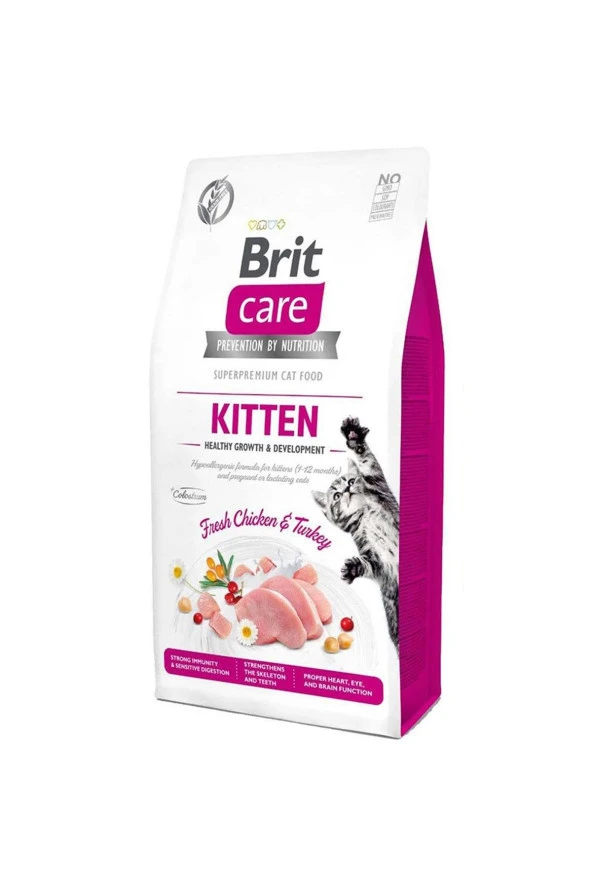 Brit Care Hipoalerjenik Kitten Tavuk ve Hindili Tahılsız Yavru Kedi Maması 7 Kg