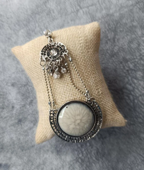 Küpe Otantik Swaroski Taşlı Vintage Sallantılı Küpe Takı Hediye - 2