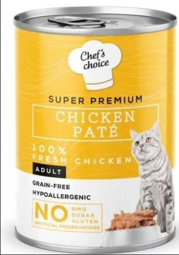 Chefs Choice Tavuklu Kıyılmış Yetişkin Kedi Konserve Maması 400 Gr