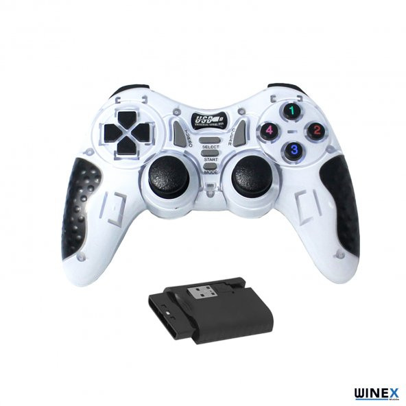 Winex 7in1 PC/PS2/PS2/PS3/PC360/TV/TVBOX/Android Cihazlar ile Uyumlu Kablosuz Gamepad Beyaz - 2