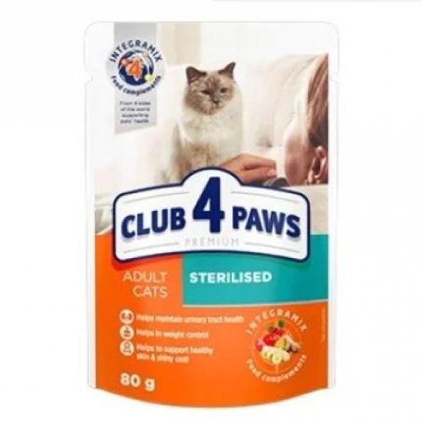 Club4Paws Kısır Kediler İçin Premium Maması 80 Gr