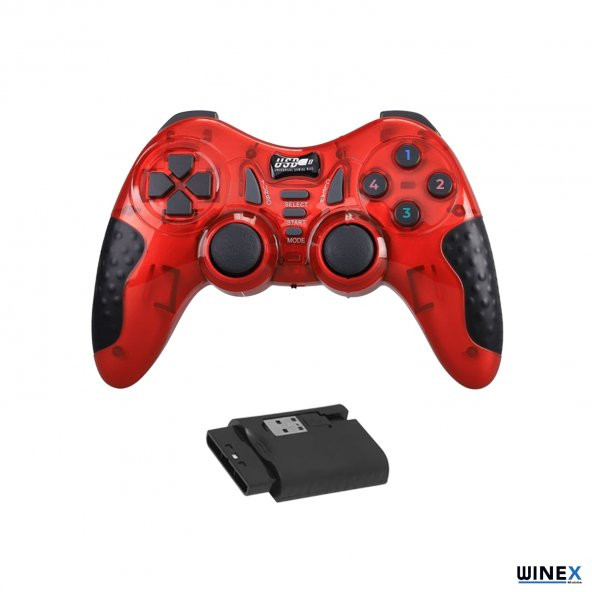 Winex 7in1 PC/PS2/PS2/PS3/PC360/TV/TVBOX/Android Cihazlar ile Uyumlu Kablosuz Gamepad Kırmızı - 2