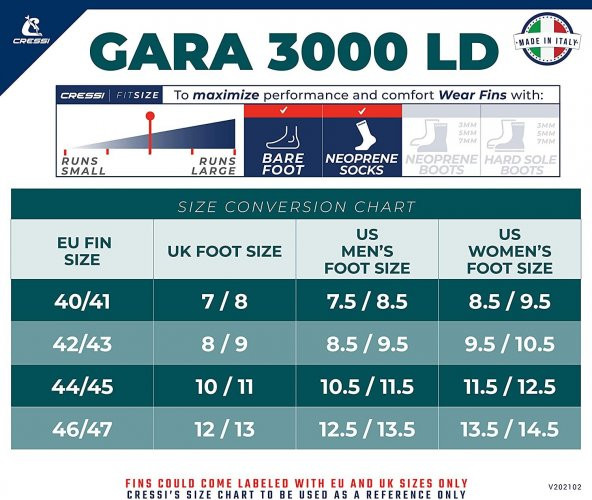 Cressi Gara 3000 Ld Dalış Paleti - 6