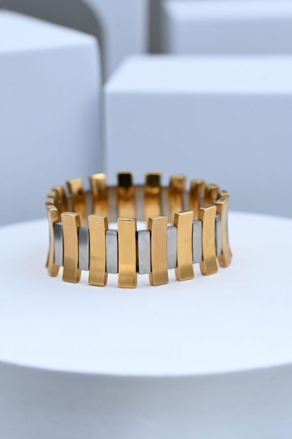 GOLD/GÜMÜŞ ÖZEL SERİ ÇELİK BİLEKLİK-OZELSERIBILEKLIK17 - 6