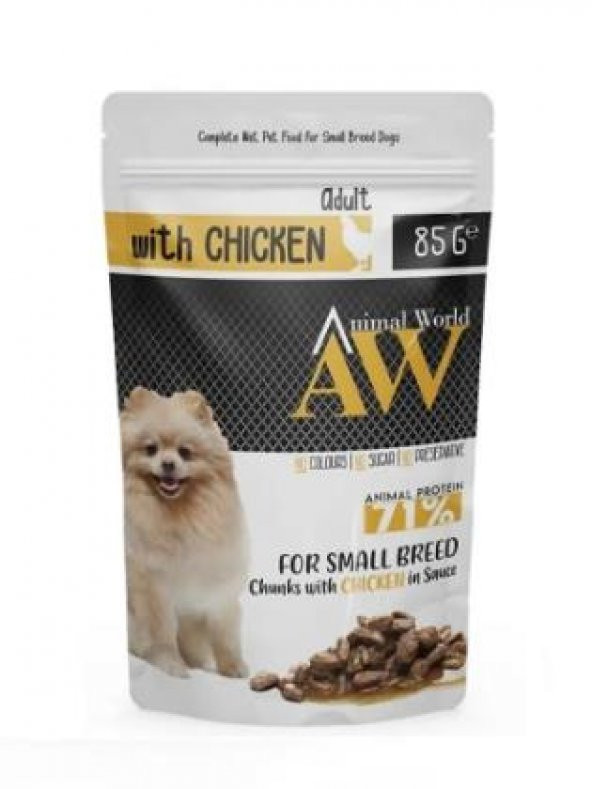 Animal World Tavuklu Küçük Irk Yetişkin Köpek Konserve Maması 85 Gr